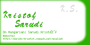 kristof sarudi business card